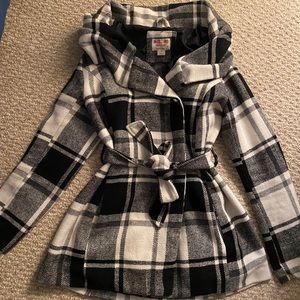 Women’s plaid pea coat